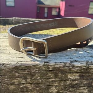 Naked and Famous Brown Thick Leather Belt Size 32